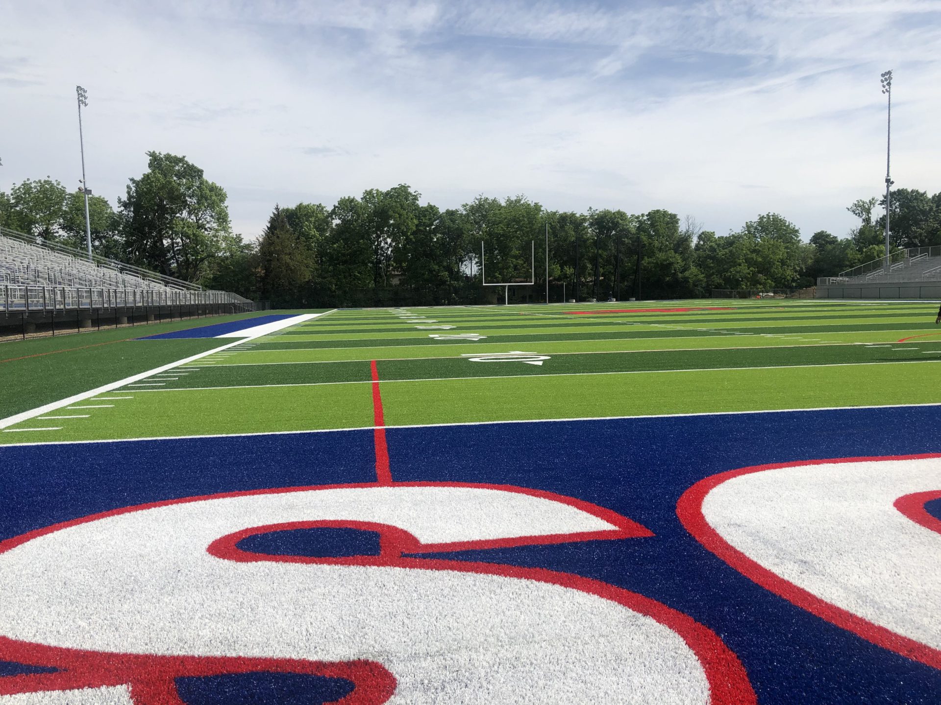 Grove City High School End Zone Synthetic Turf