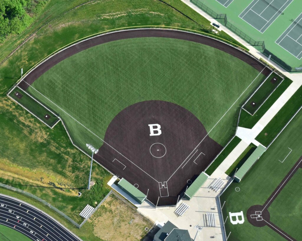 Aerial of Batavia Softball Synthetic Turf Field